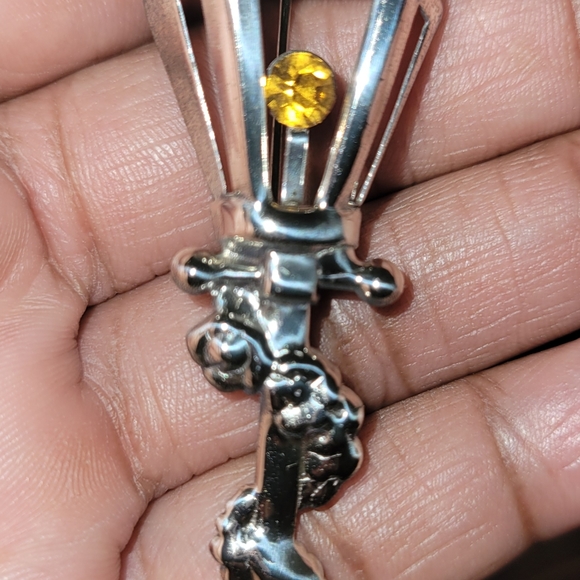 1950s LANG STERLING Lantern BROOCH Pin - Picture 3 of 4